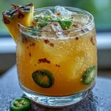 Refreshing Pineapple Jalapeño Agua Fresca served over ice, perfect for summer.