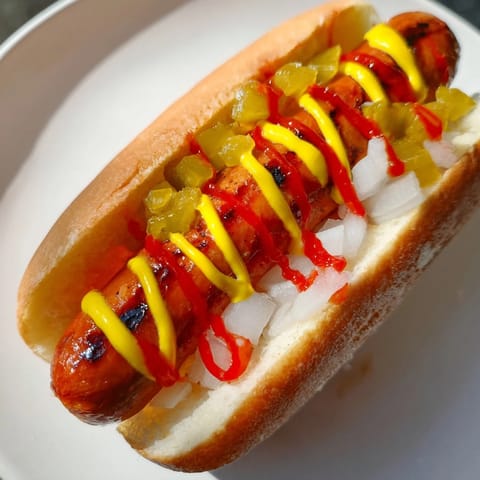 Steaming hot dogs in soft buns, ready to be dressed with classic condiments for an authentic ballpark meal. 