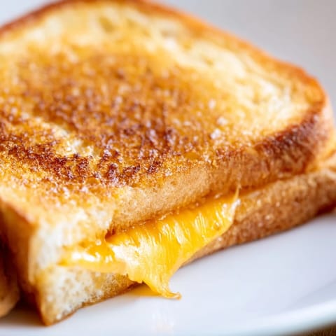 Buttery bread grilled until crisp, melting sharp cheddar cheese oozing out the side, a classic American lunch.