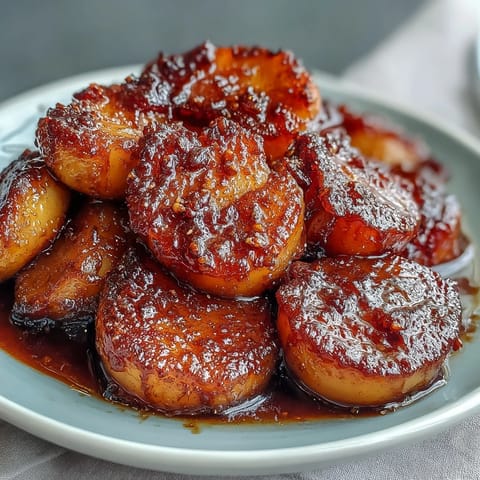 Sweet, spiced candied yams in rich brown sugar syrup, a comforting Southern side dish.