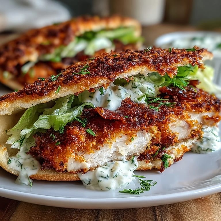 Savory herbed chicken Caesar pitas served hot with fresh romaine, Caesar dressing, and lemon wedges.