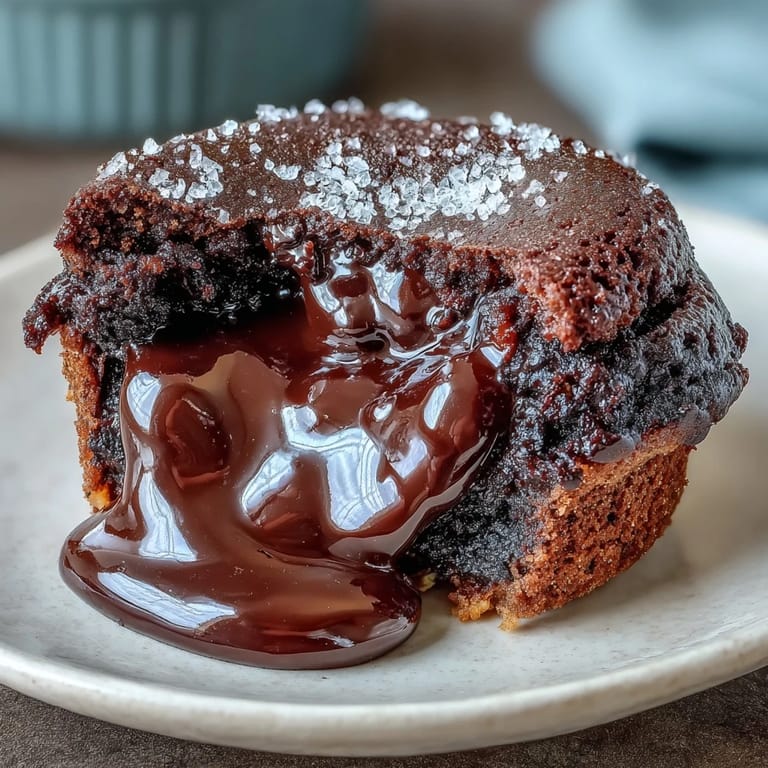 Decadent Chocolate Lava Cakes with Espresso are dusted with cocoa powder, showcasing gooey, dark chocolate centers ready to be enjoyed.