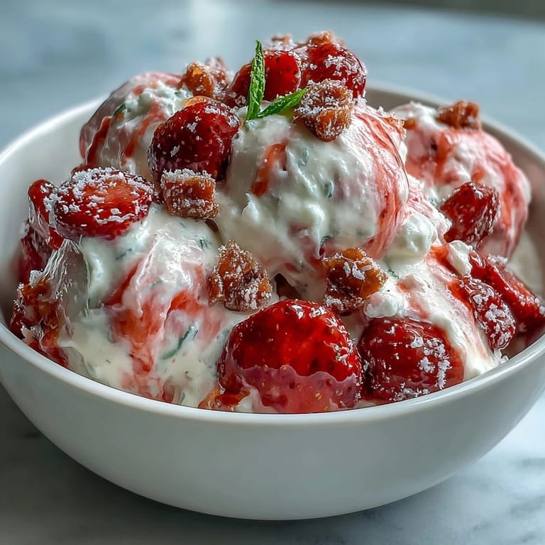 Easy frozen Strawberry & Banana Yoghurt Clusters served as a healthy dessert snack.