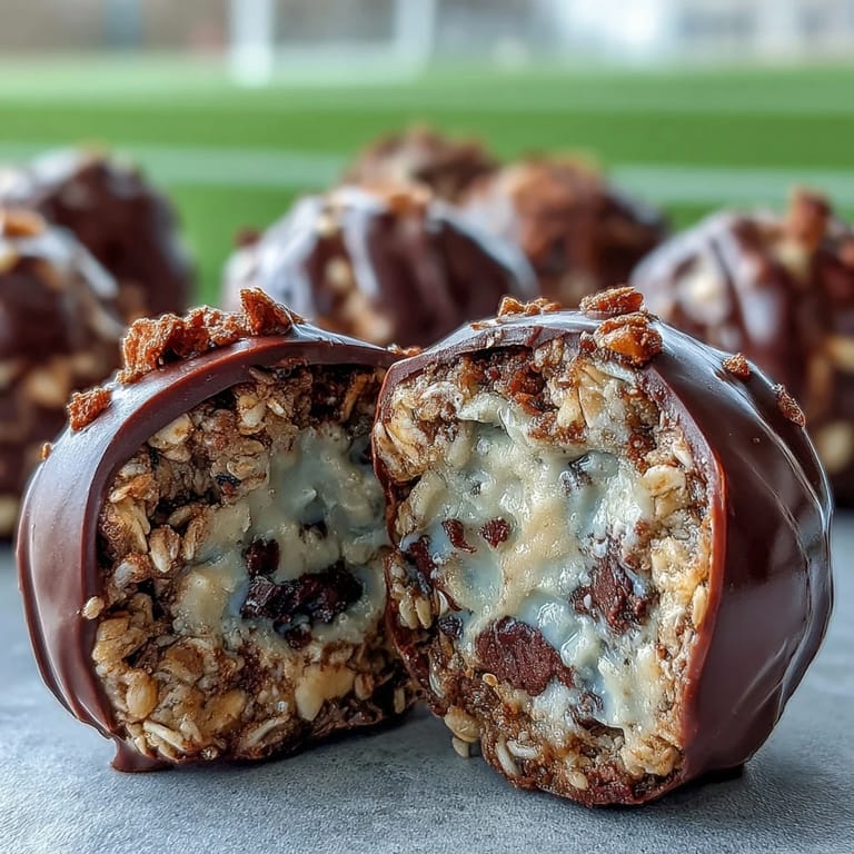 Homemade energy balls with oats and chocolate chips, an easy snack for soccer games or after-school fuel.