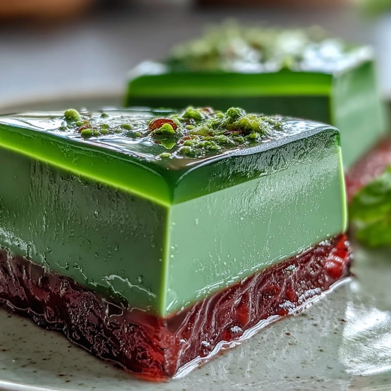 Vibrant matcha layered over sweet red bean yokan, perfect for dessert.