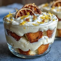 Zesty limoncello tiramisu cups with creamy mascarpone and lemon zest garnish.