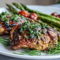 Healthy Easy Sheet Pan Chicken with Spring Veggies on a colorful tray, with juicy chicken and bright seasonal vegetables roasted to perfection.  